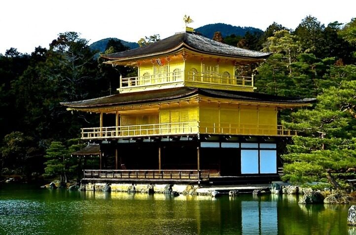 Kinkaku-ji, the Golden Pavilion, beside its pond